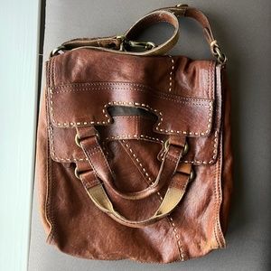 Lucky Brand Abbey Road Leather Bag in Brown Bourbon